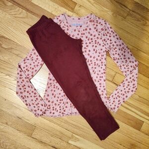 ThereAbouts Thermal Top w/ Straight Leg Fleece Pants SzM & L